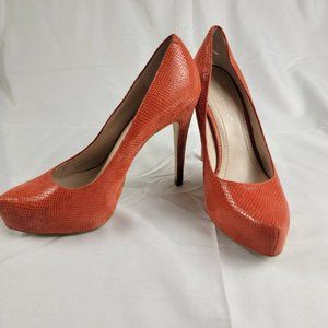 Bcbg Generation Parade Pump Heels Womens Size 8 1/2 B Orange